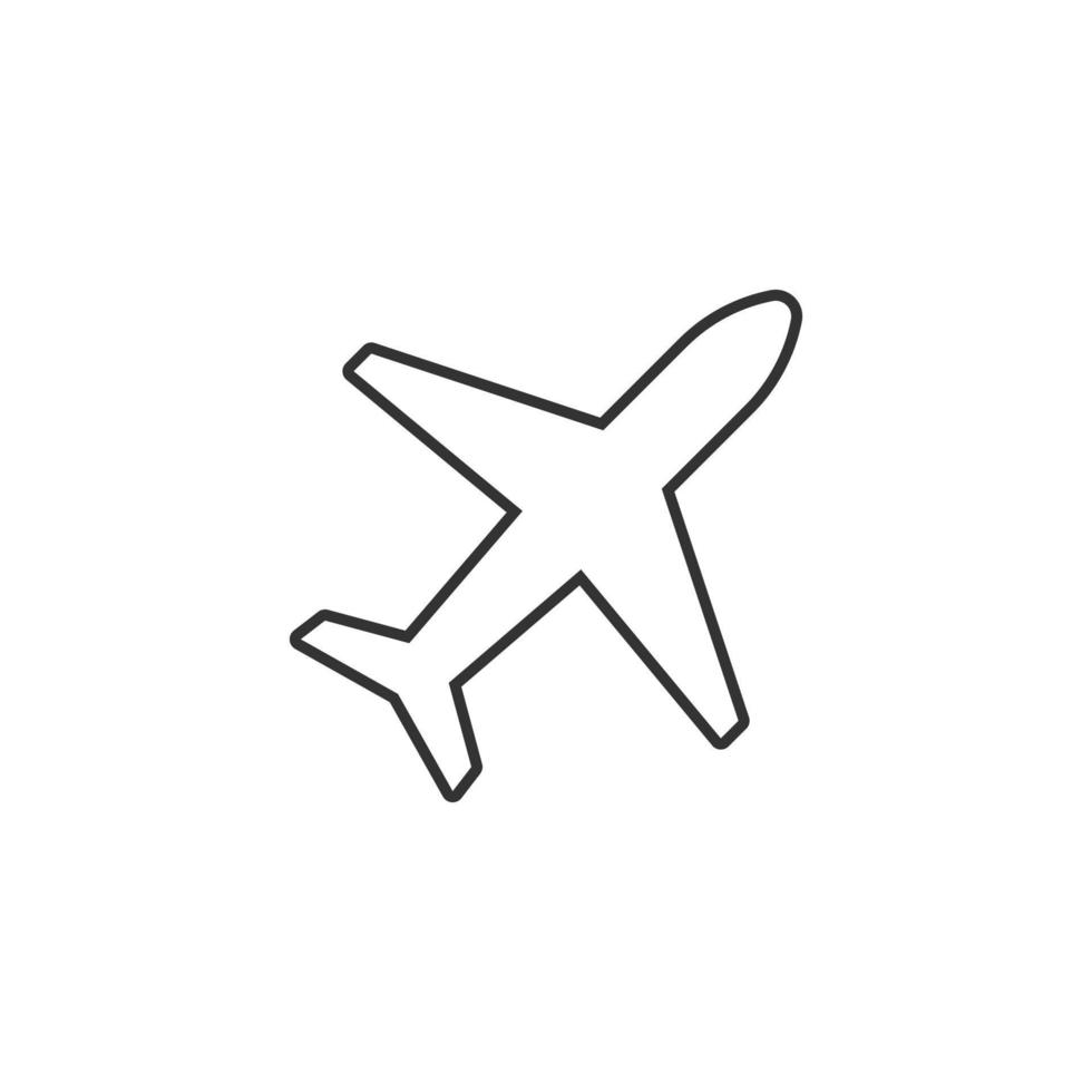 Plane icon in flat style. Airplane vector illustration on white isolated background. Flight airliner business concept.