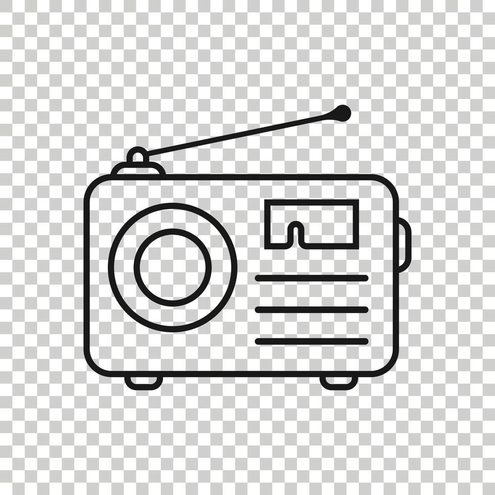 Radio icon in flat style. Fm broadcast vector illustration on white isolated background. Radiocast business concept.