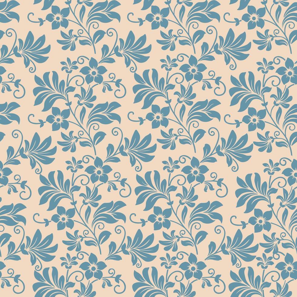 Seamless floral ornamental vector pattern. Background and wallpaper with flowers for fabric, textile and decoration.