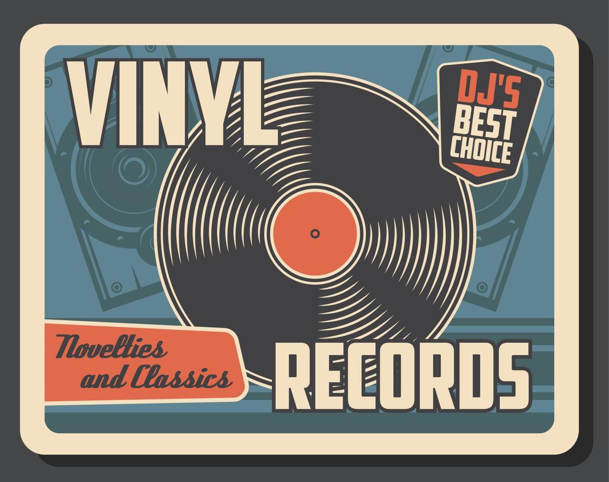 reproductor de discos de vinilo vintage de música retro vector