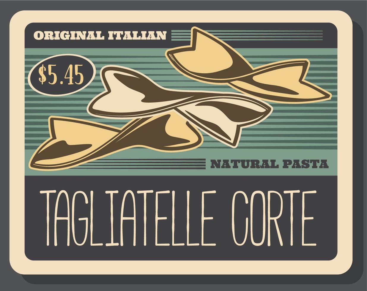 Tagliatelle corte italian pasta, vector