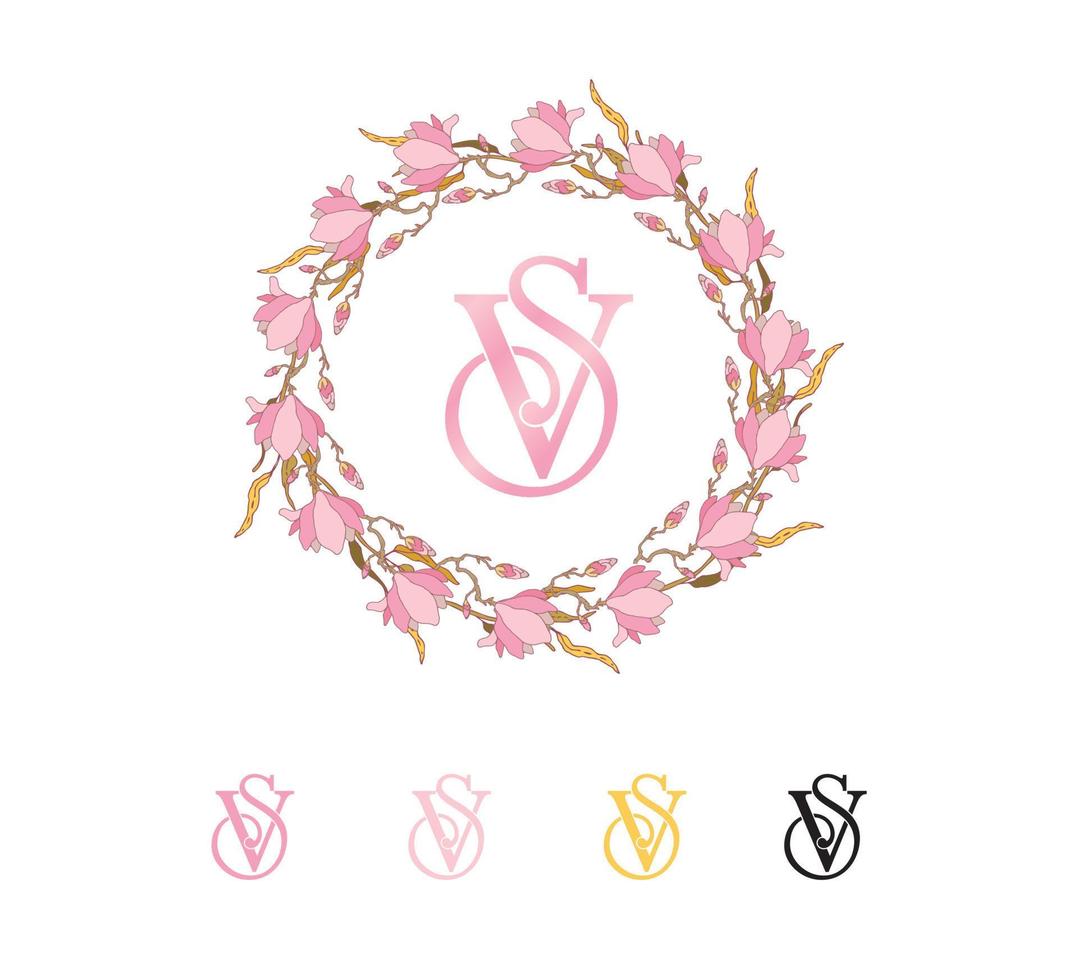 Victoria Secret Logo. VS initial logo design alphabetical letters vector