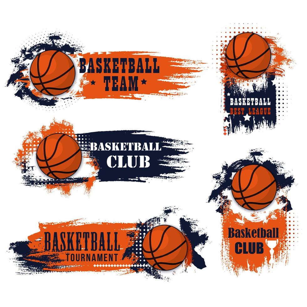 Basketball team club vector ball icons