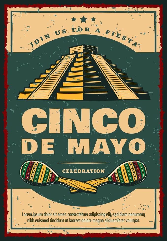 Mexican holiday banner for Cinco de Mayo party vector