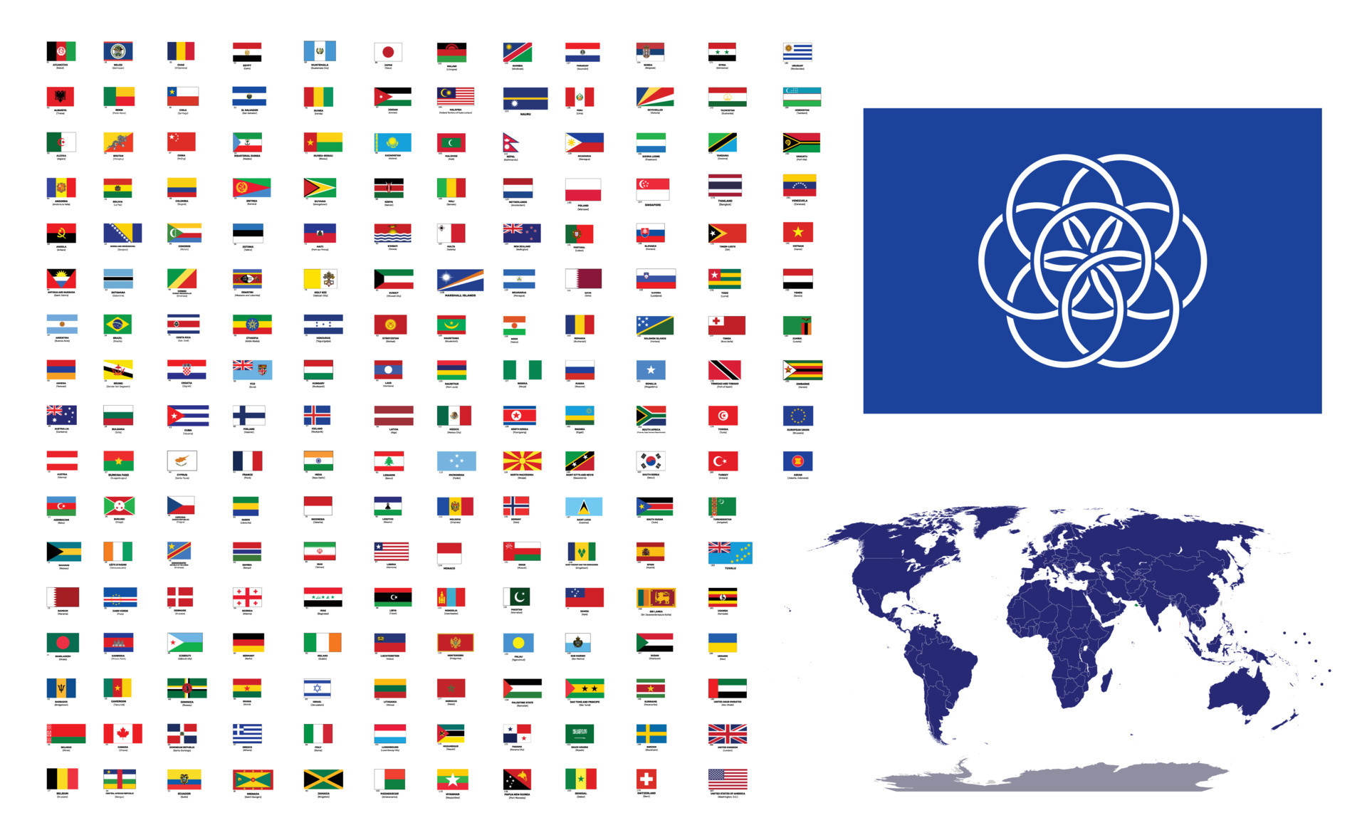 world flags map