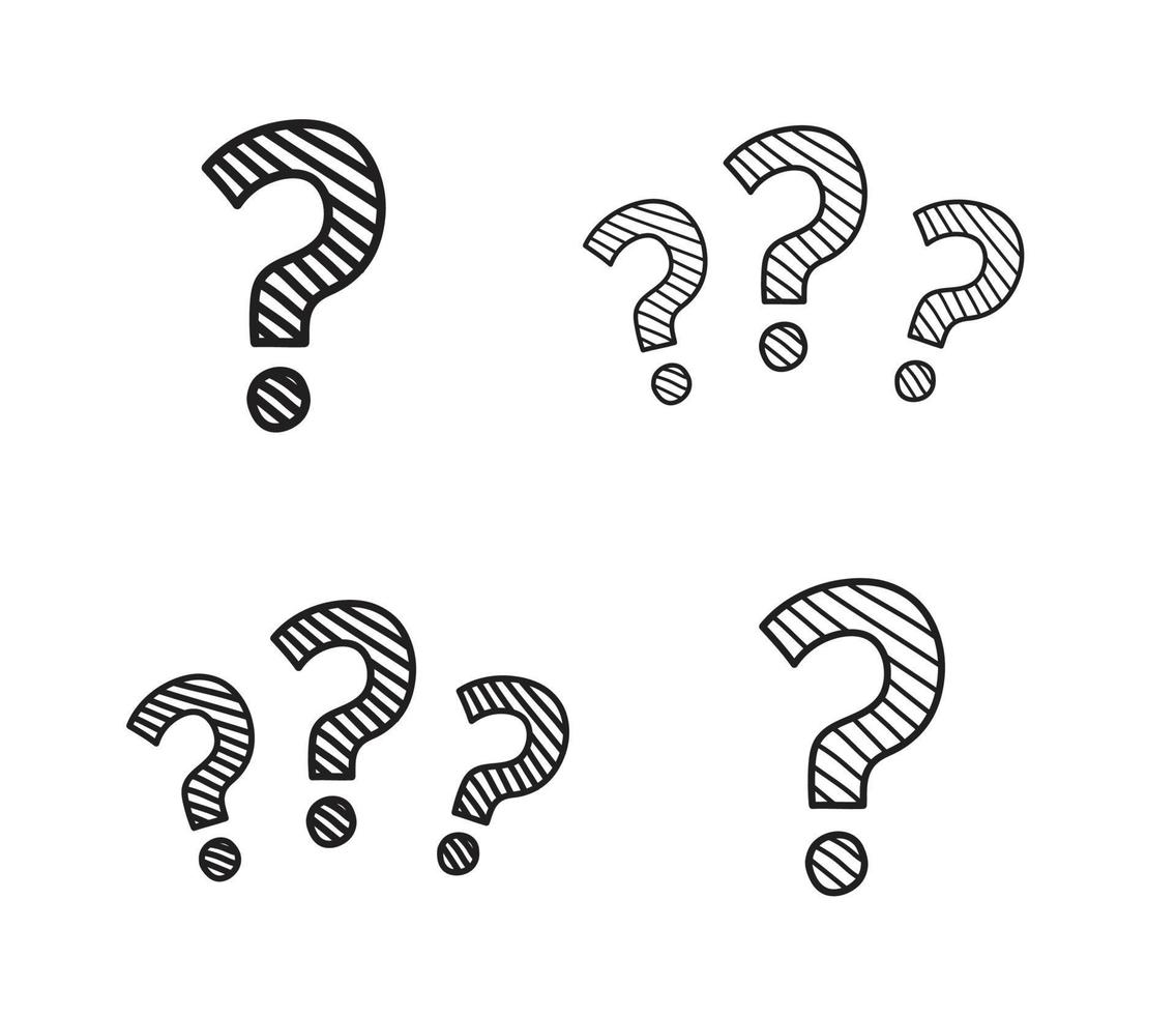 question mark doubt symbol doodle vector