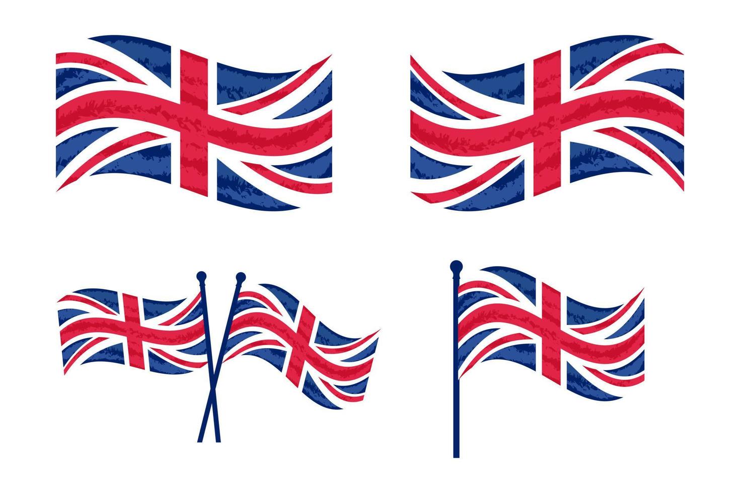 Icon set of United kingdom flag Flag vector