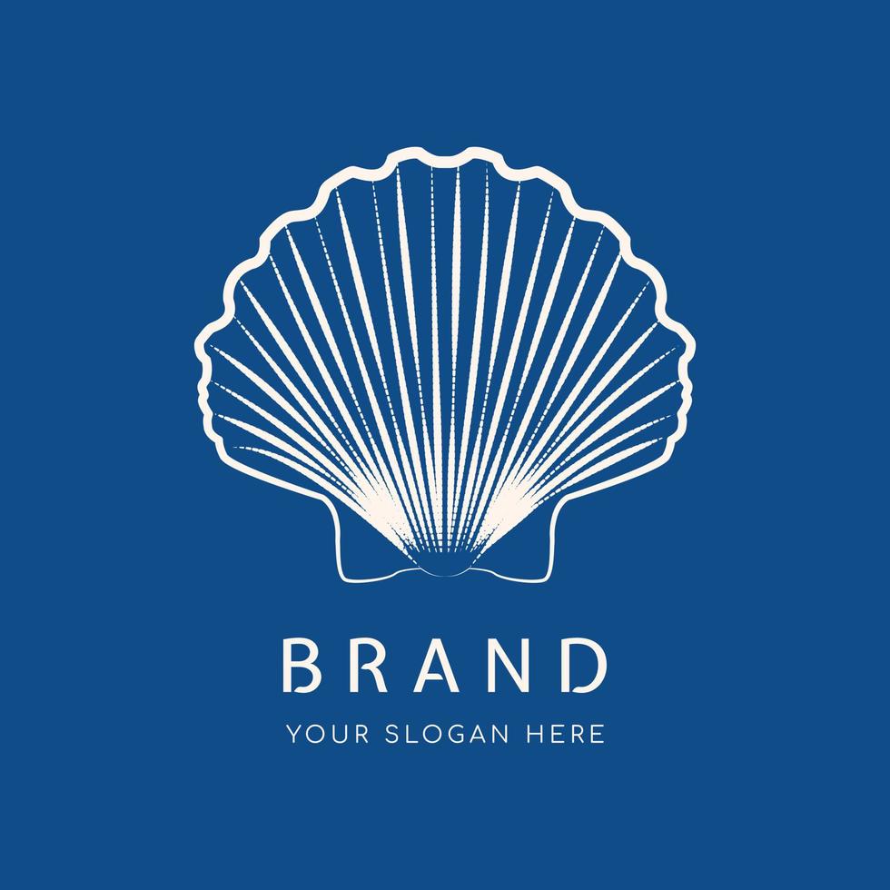 Seashell logo design template. Scallop shell vector