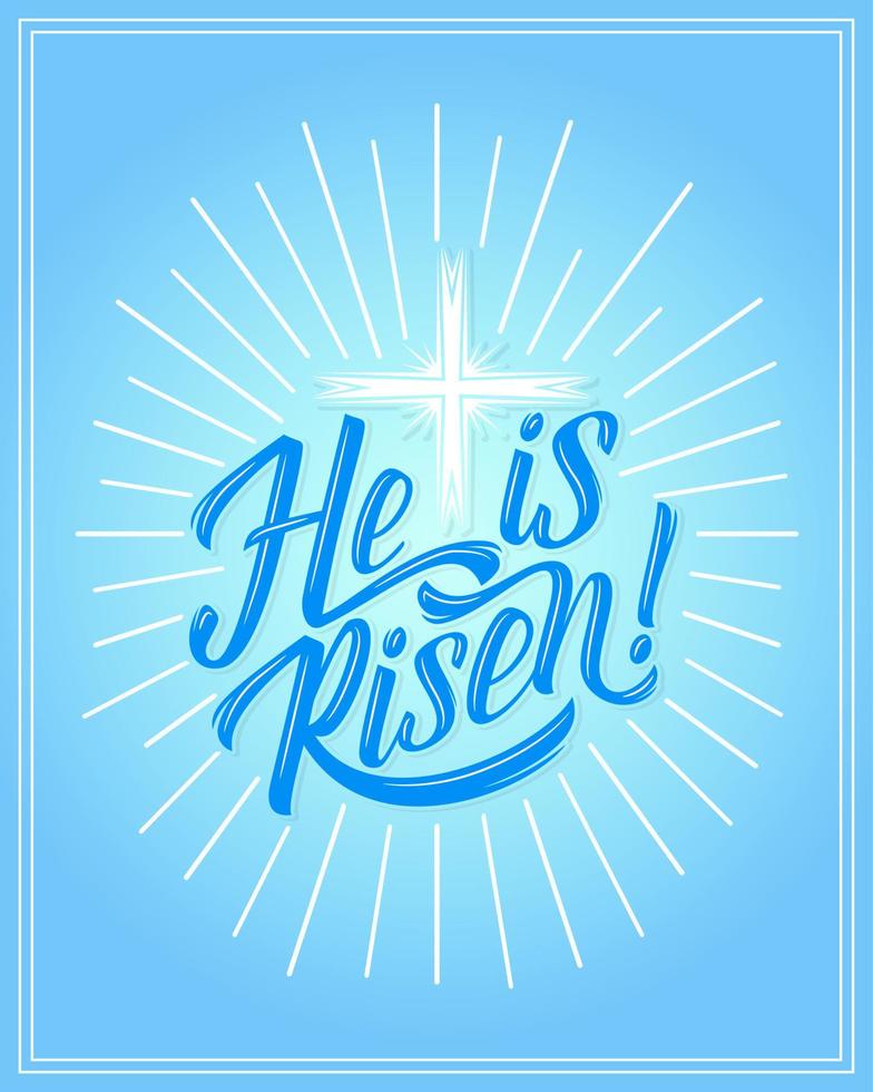 Vector Easter holiday He is Risen greeting card