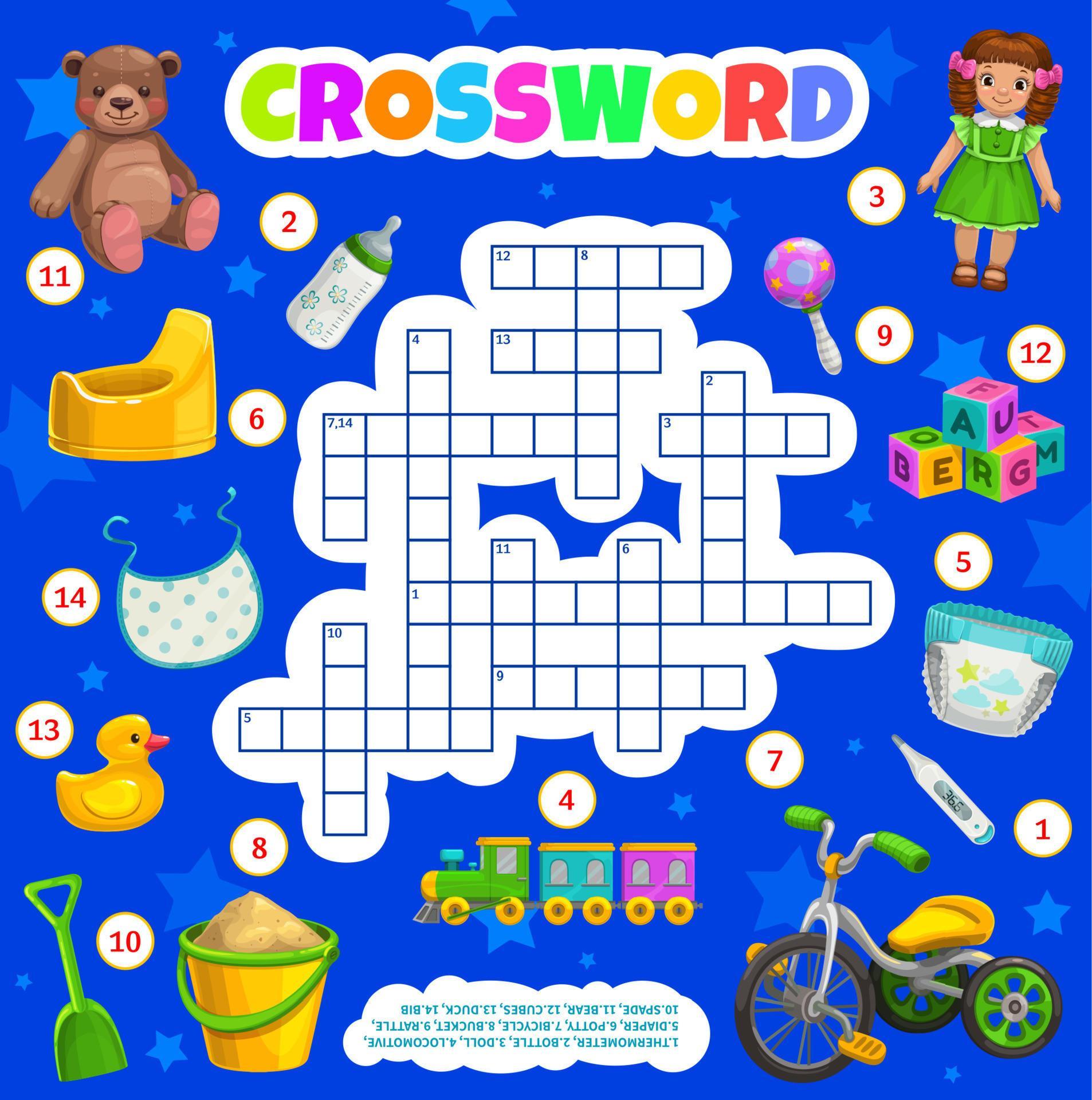 Kids toys accessories crossword puzzle worksheet 16137048 Vector Art Kids toys accessories crossword puzzle worksheet 16137048 Vector Art