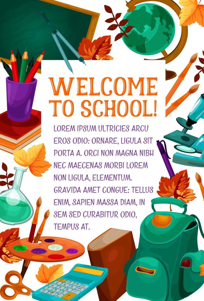 Back to School vector education study poster