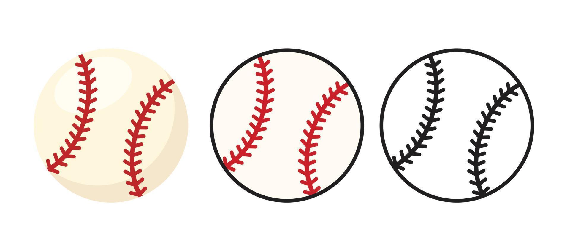 Ilustración de vector de icono de juego de pelota de béisbol