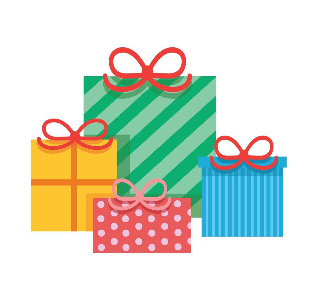 colorful gift boxes with a bow illustration vector