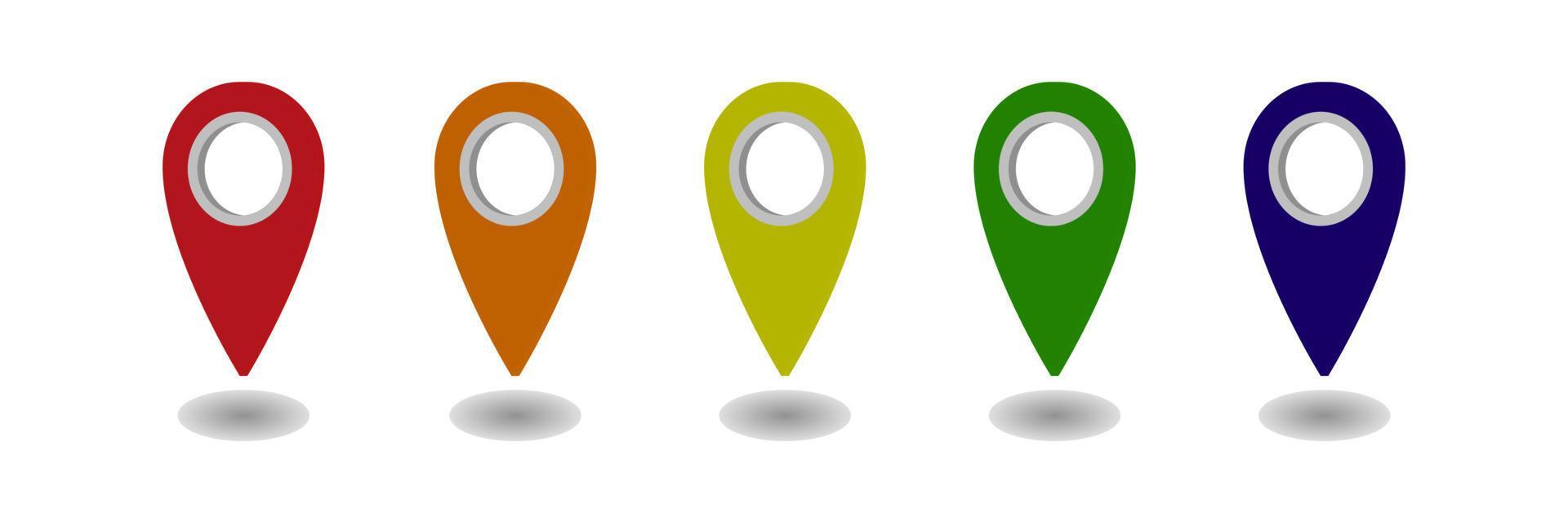 Set color mapping pin location 3d vector icons. Vector illustration ...