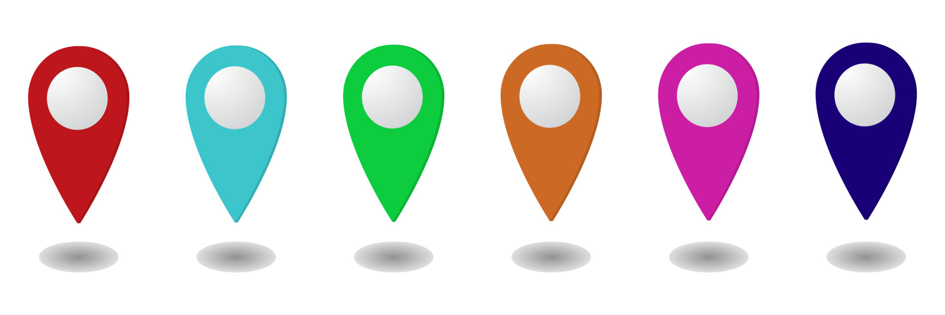 Set color mapping pin location 3d vector icons. Vector illustration ...