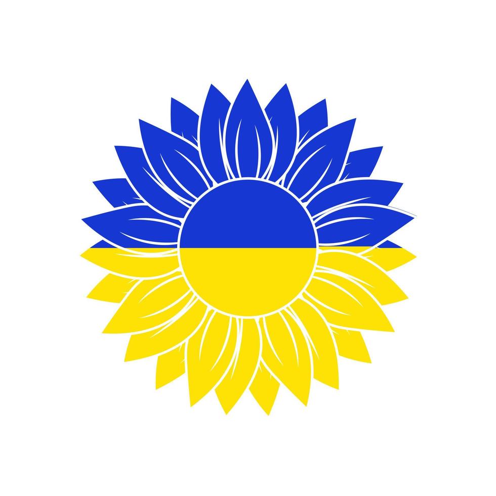 Ukrainian Flag I Stand with Ukraine Pray for Ukraine Stop the War Sunflower vector