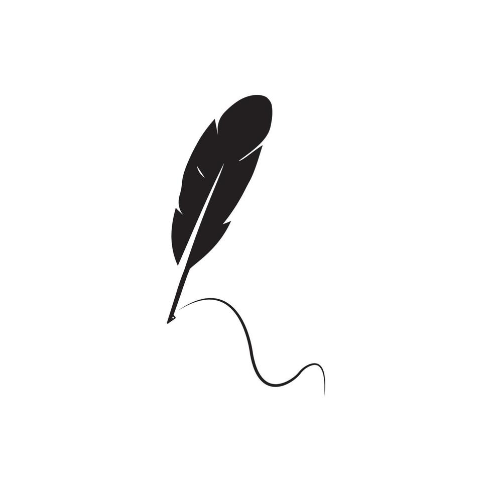feather quill pen icon vector