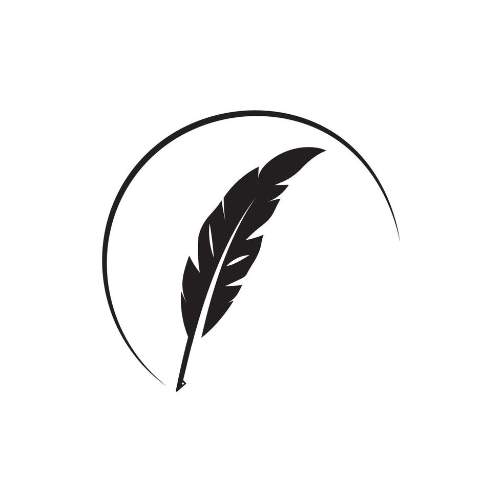 feather quill pen icon vector