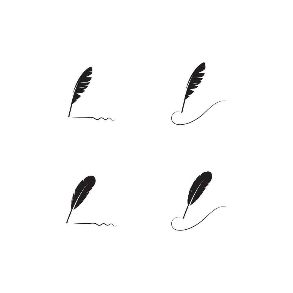 feather quill pen icon vector