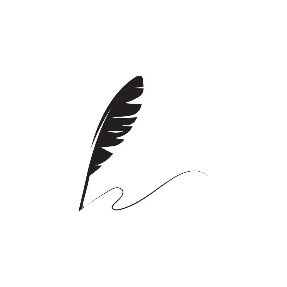 feather quill pen icon vector