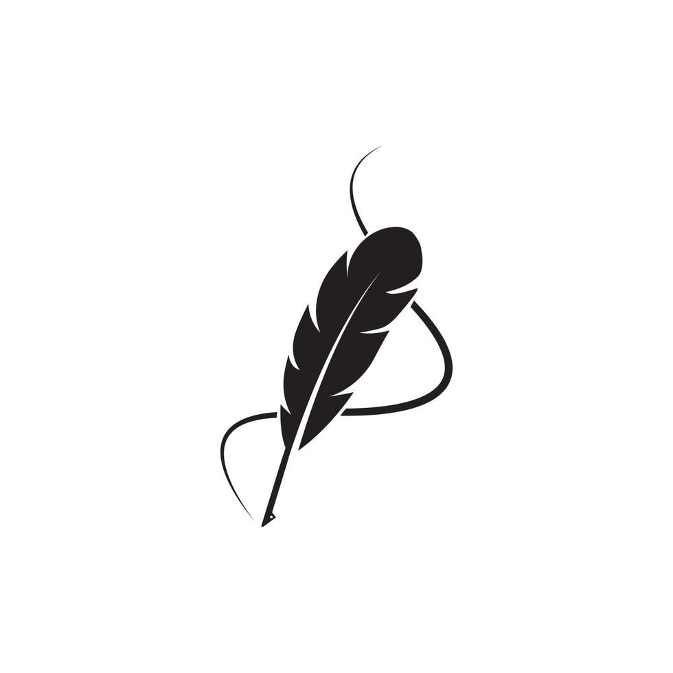 feather quill pen icon vector