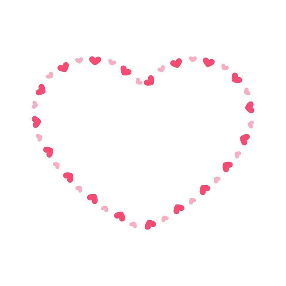 Heart shape frame with heart pattern design. Simple minimal Valentine's Day decorative element. vector