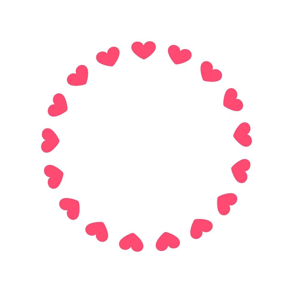 marco redondo pastel con diseño de patrón de corazón. elemento decorativo minimalista simple del día de san valentín. vector
