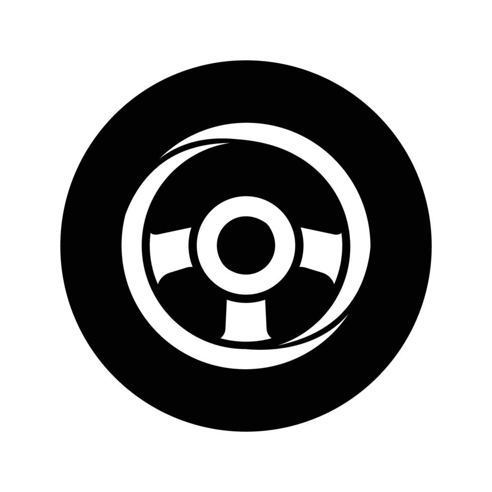 steering wheel logo vector