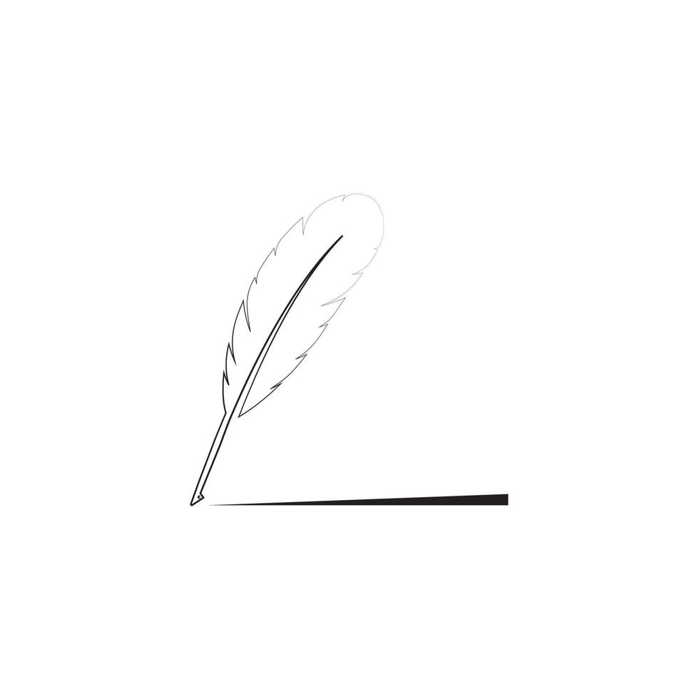 feather quill pen icon vector