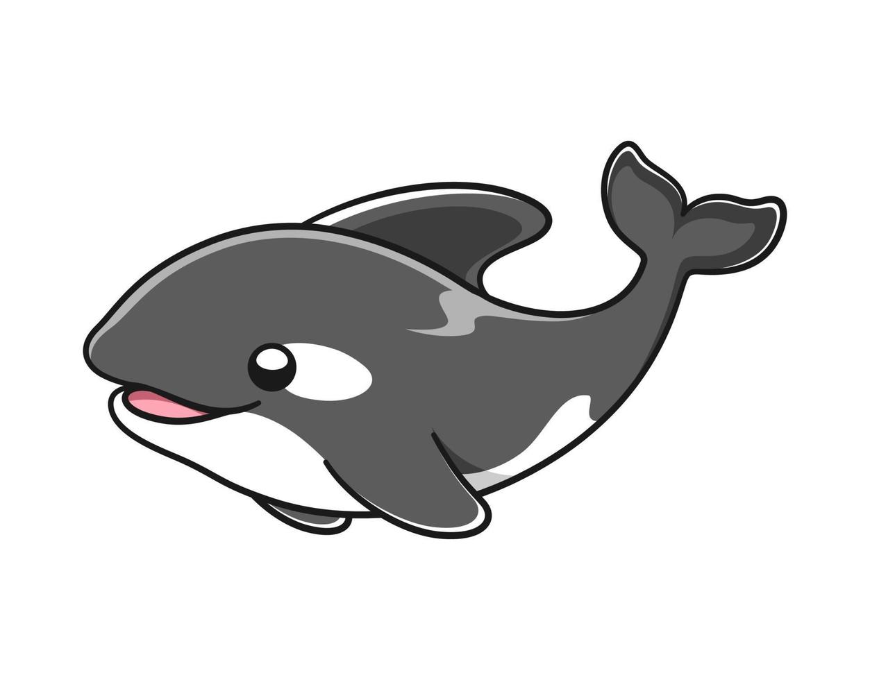 linda ilustración de vector de ballena orca. clipart de dibujos animados de ballena asesina.