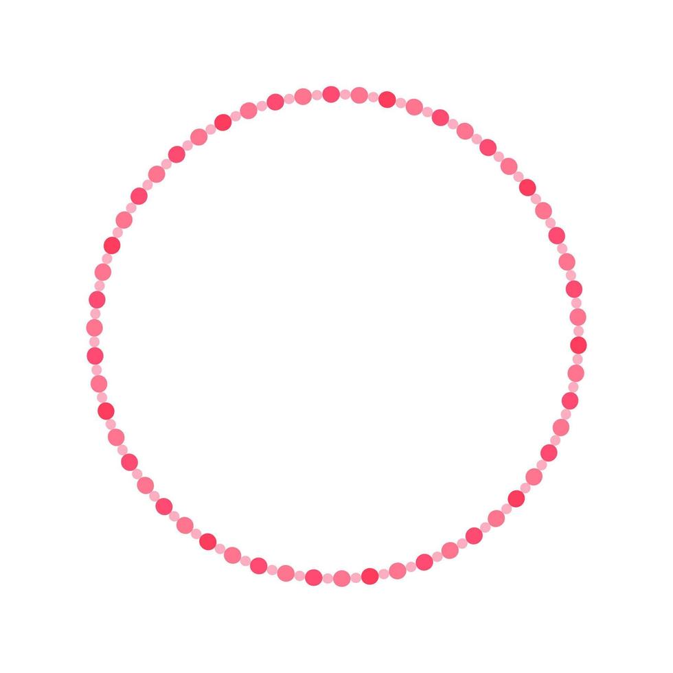 Round pastel frame with polka dot pattern design. Simple minimal Valentine's Day decorative element. vector