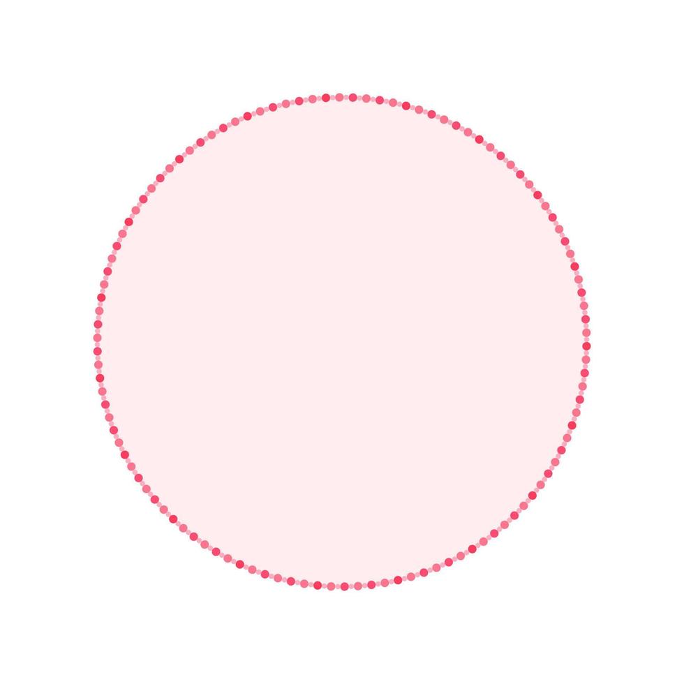 Round pastel frame with polka dot pattern design. Simple minimal Valentine's Day decorative element. vector