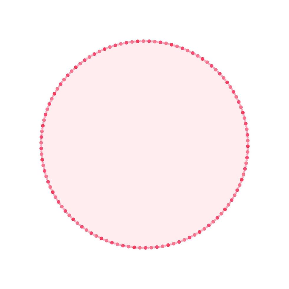 Round pastel frame with polka dot pattern design. Simple minimal Valentine's Day decorative element. vector