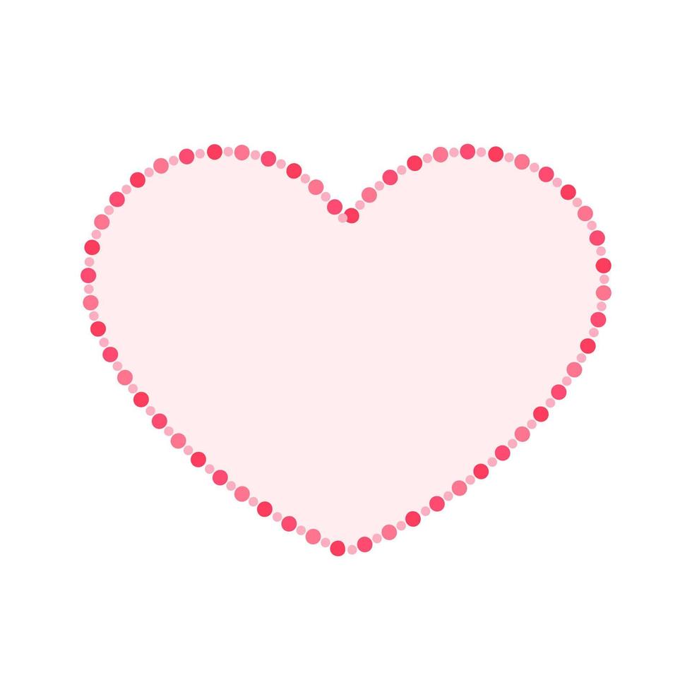 Heart shape frame with pink and red pastel polka dot pattern design. Simple minimal Valentine's Day decorative element. vector