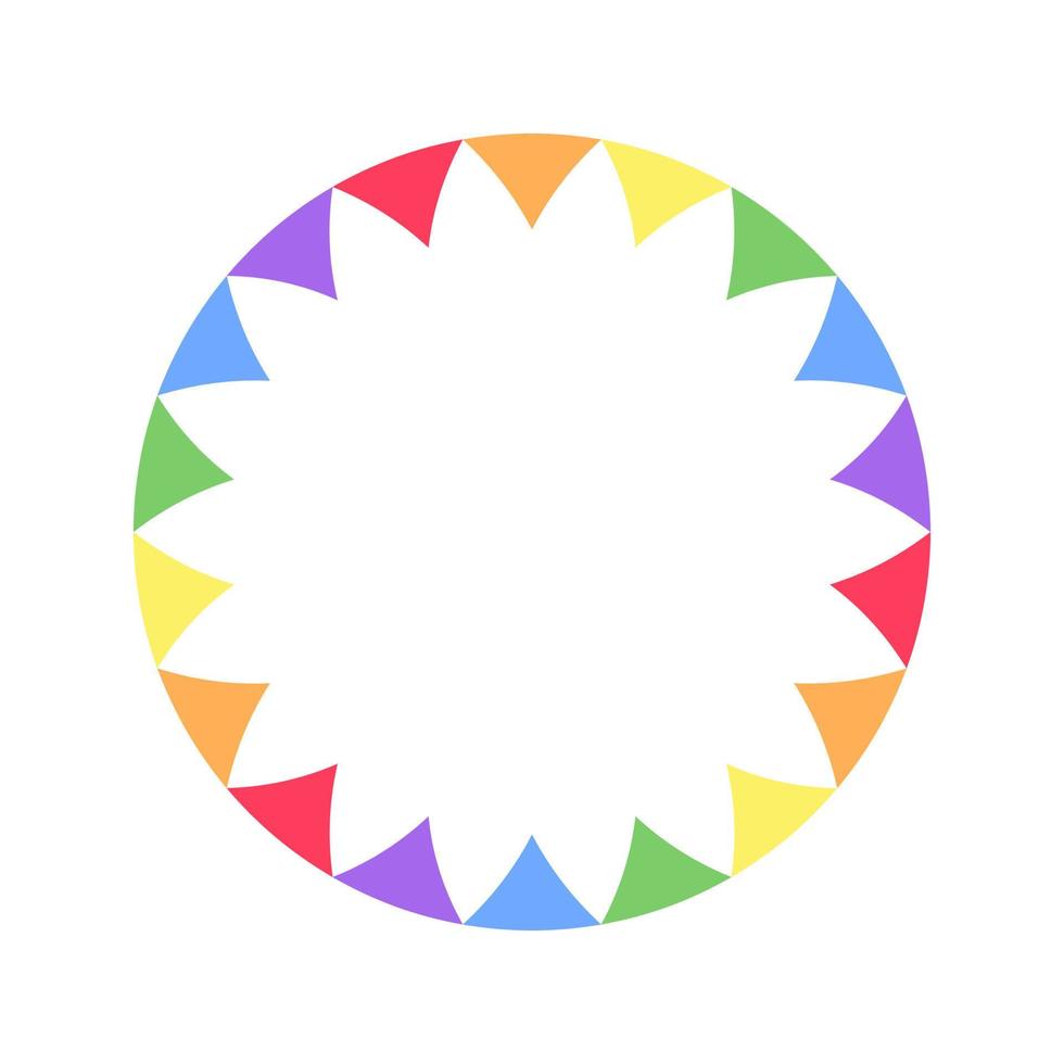 Rainbow triangle flag pattern frame. Simple minimal border template ...