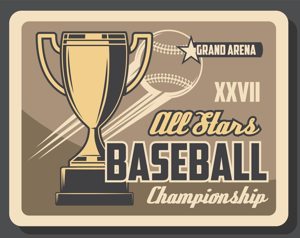 Baseball sport league cup championship vector