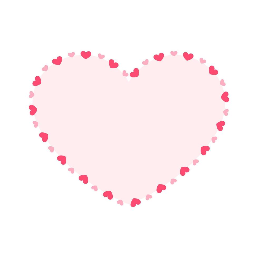 Heart shape frame with heart pattern design. Simple minimal Valentine's Day decorative element. vector