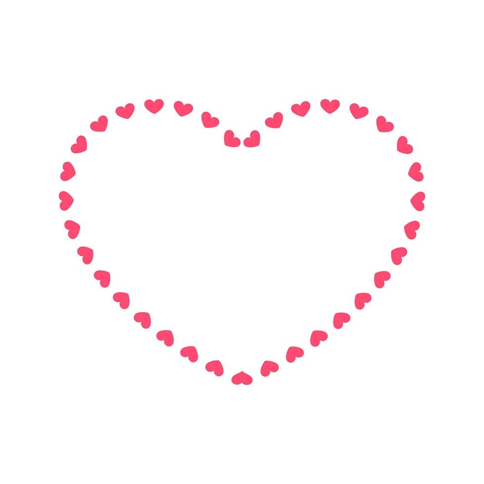 marco en forma de corazón con diseño de patrón de corazón. elemento decorativo minimalista simple del día de san valentín. vector