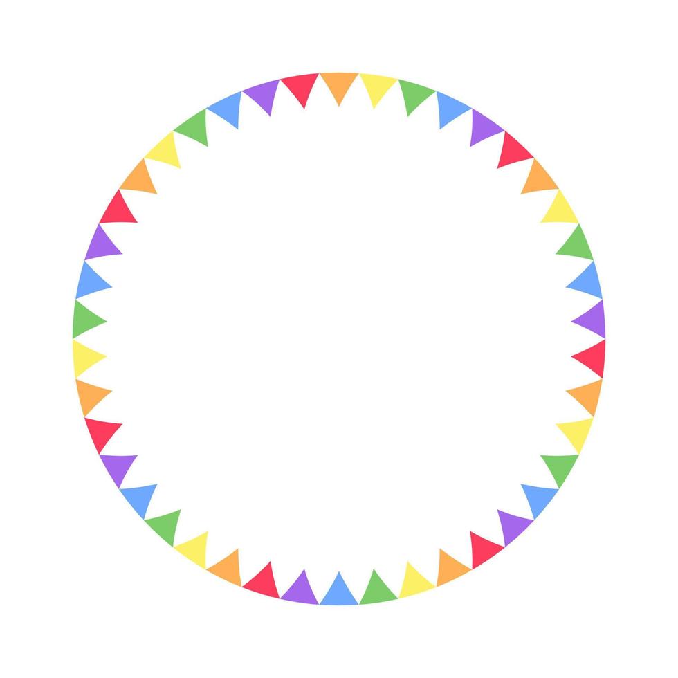 Rainbow pennant frame. Simple minimal border template. 16137748 Vector ...