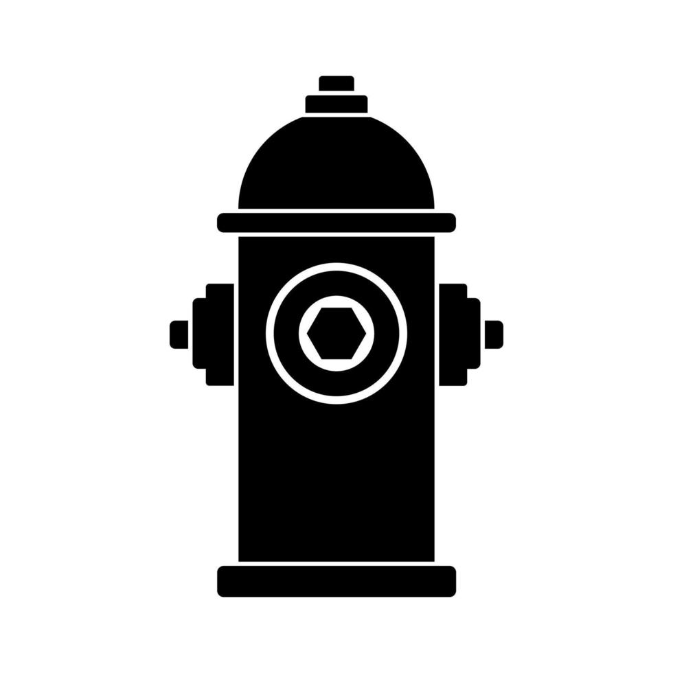 Fire hydrant, firecock silhouette. Minimalist simple flat icon. Fireman water supply equipment. vector