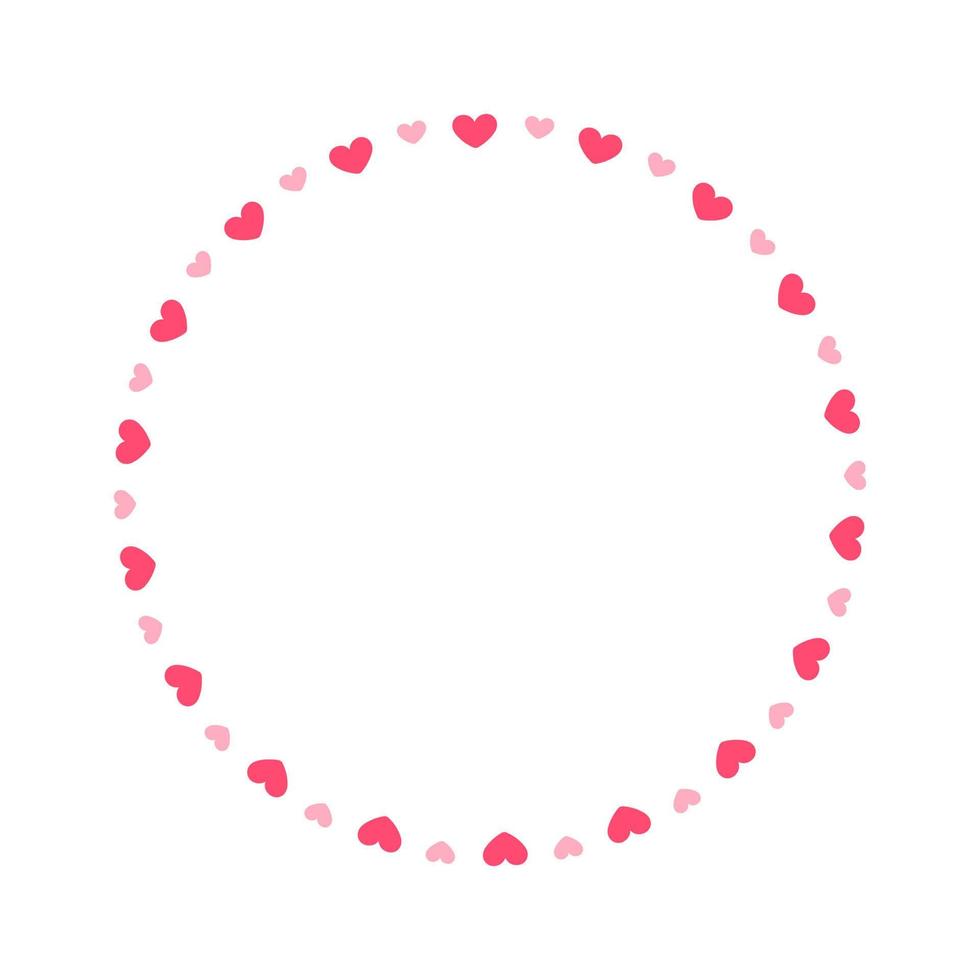 marco redondo pastel con diseño de patrón de corazón. elemento decorativo minimalista simple del día de san valentín. vector