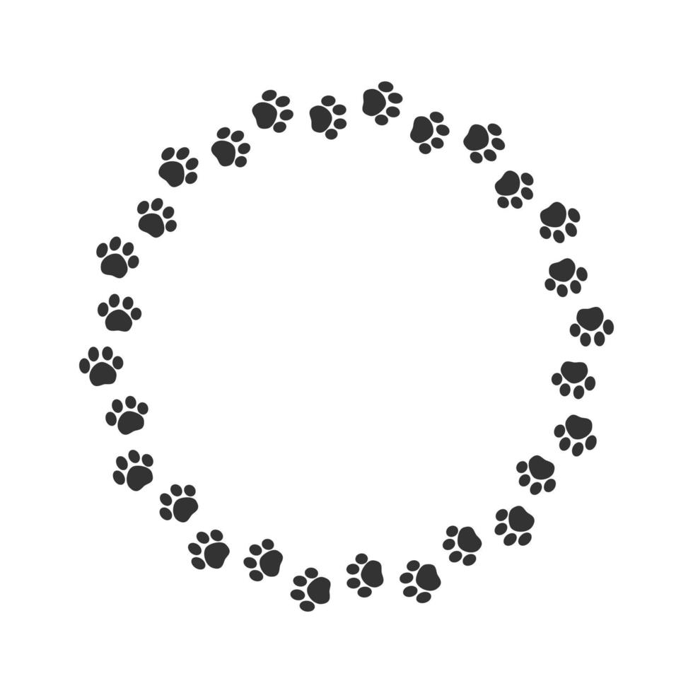 Round animal paw print frame silhouette 16137802 Vector Art at Vecteezy