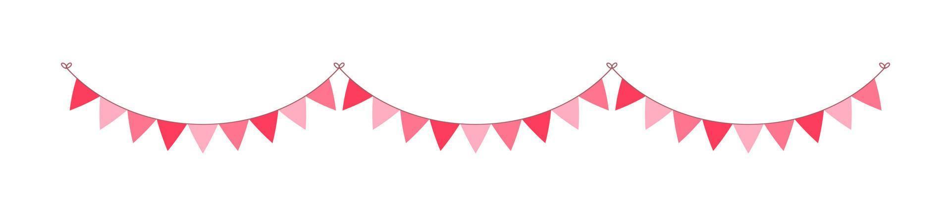 Valentine's Day triangle pennant banner bunting vector illustration clipart