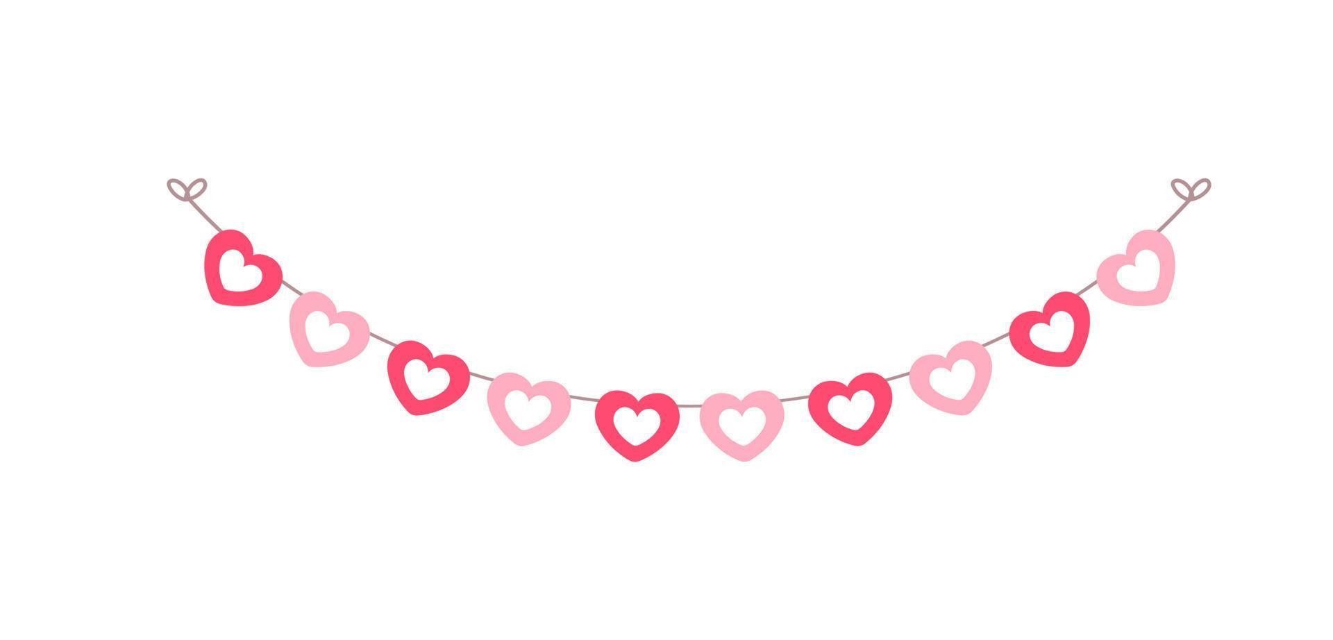 día de san valentín corazones rojos pastel banner empavesado vector ilustración clipart