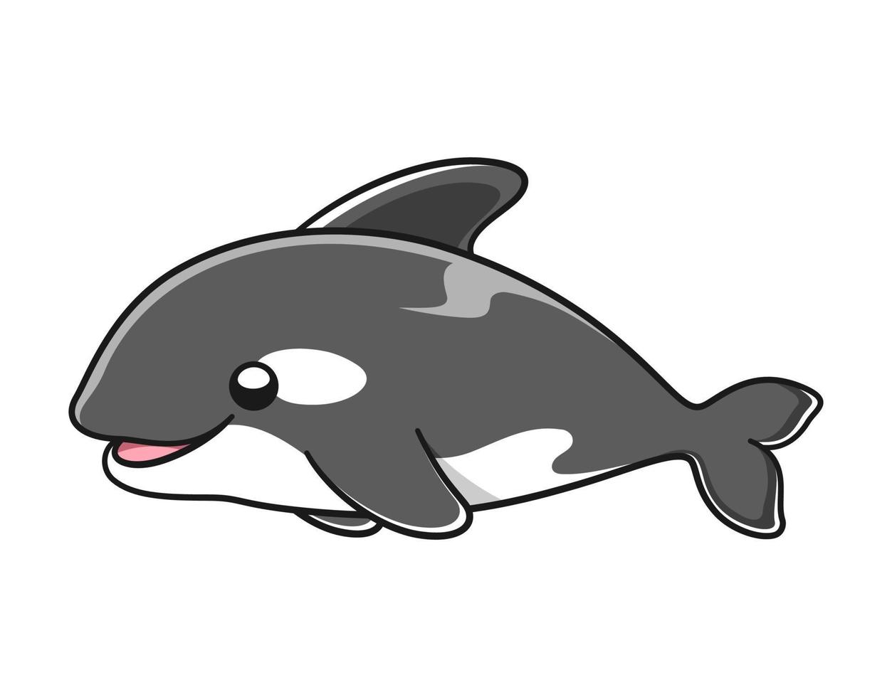 linda ilustración de vector de ballena orca. clipart de dibujos animados de ballena asesina.