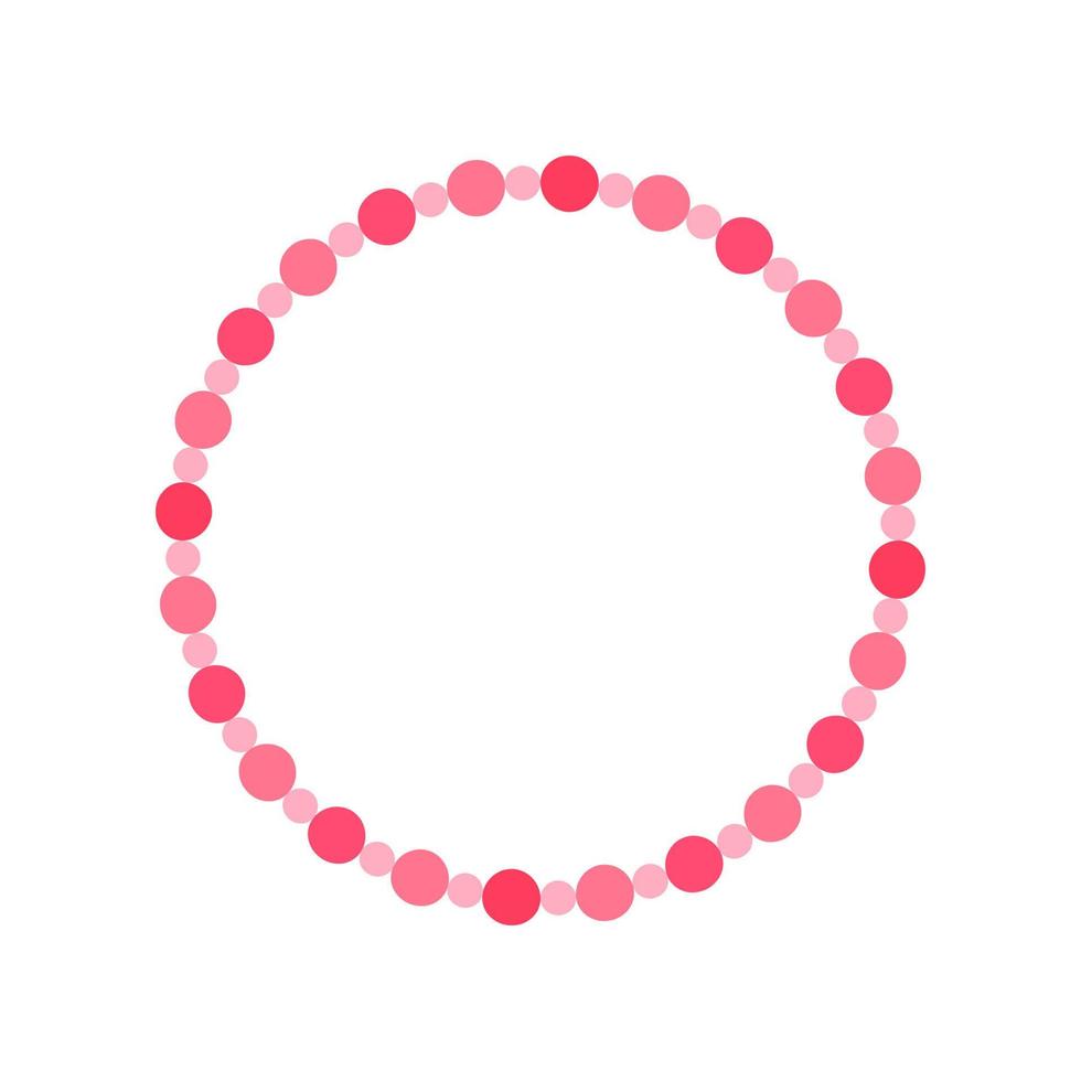Round pastel frame with pink polka dot pattern design. Simple minimal Valentine's Day decorative element. vector