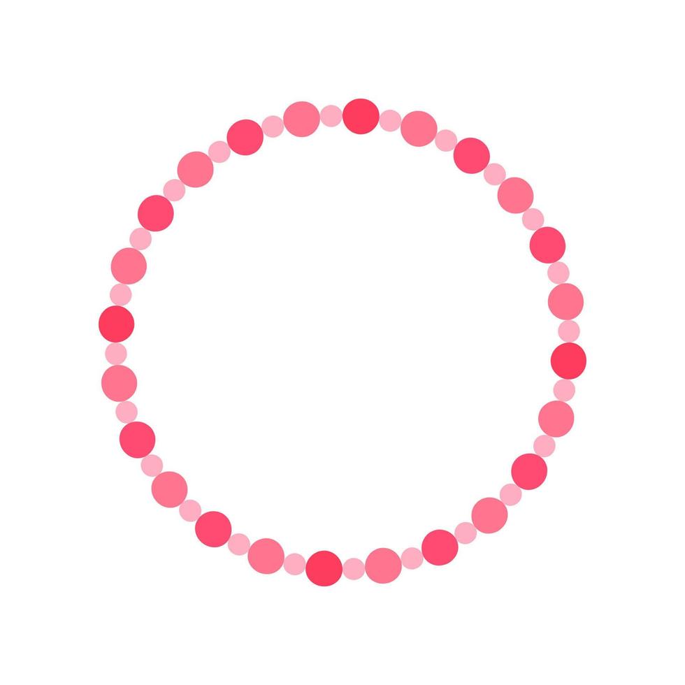 Round pastel frame with pink polka dot pattern design. Simple minimal Valentine's Day decorative element. vector