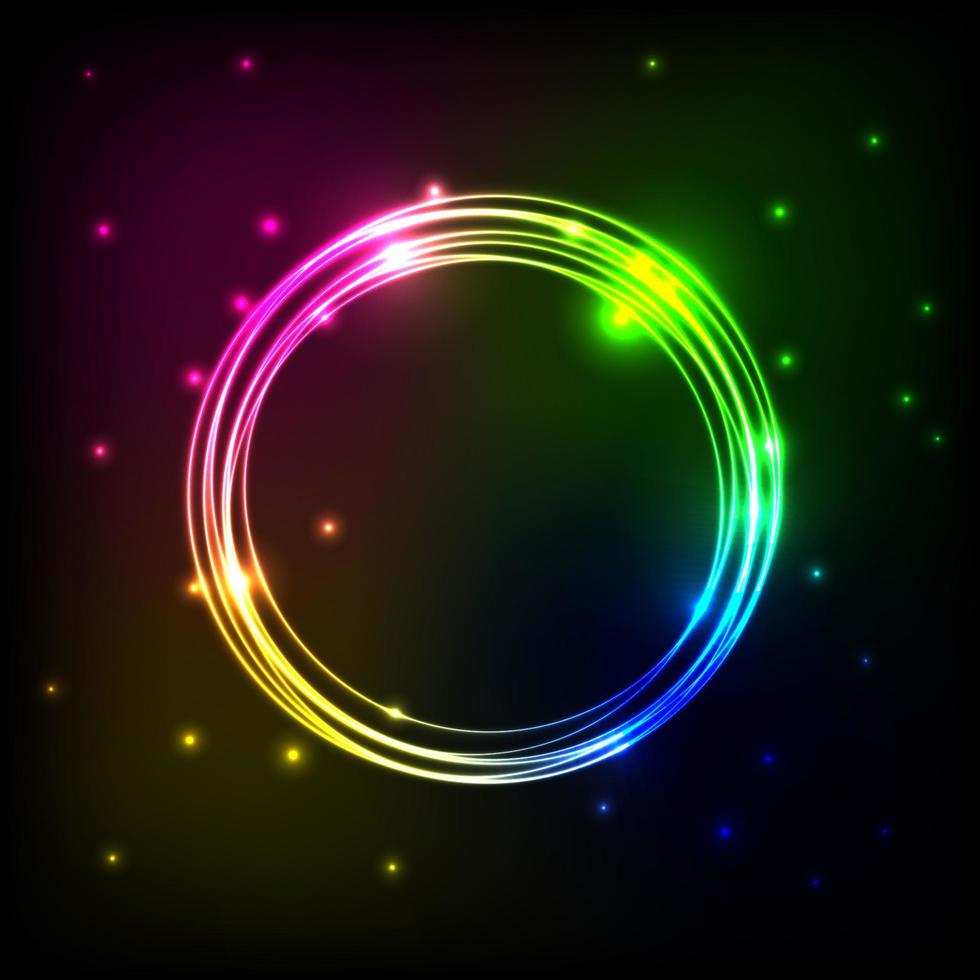 fondo abstracto con círculos de plasma de colores vector