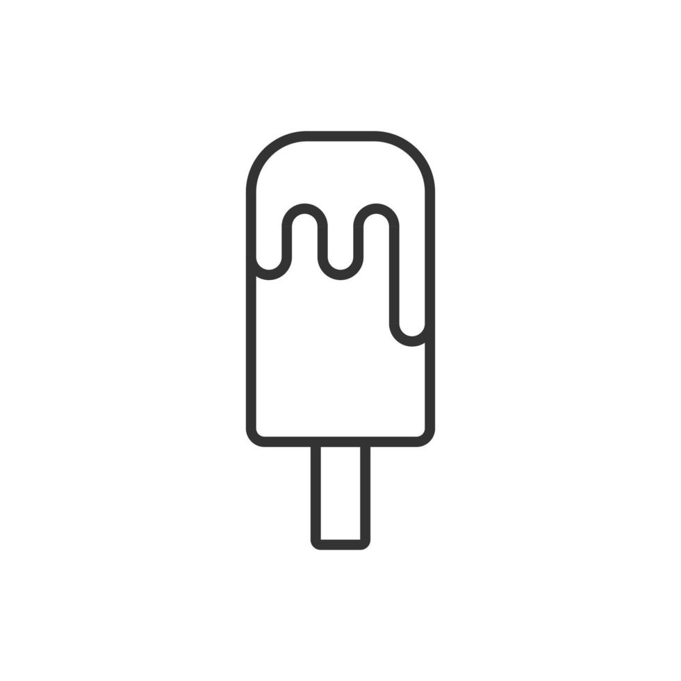 icono de helado en estilo plano. Ilustración de vector de helado sobre fondo blanco aislado. concepto de negocio de postre sorbete.