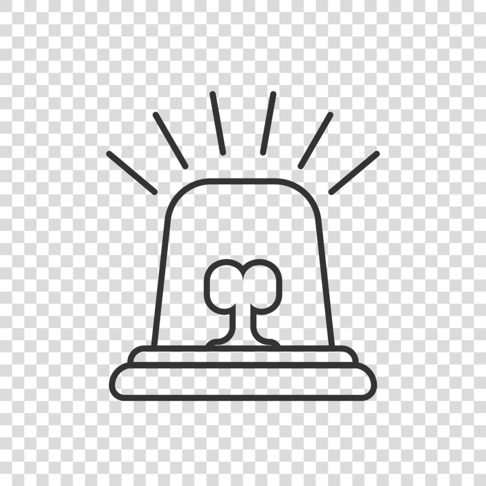 Emergency alarm icon in flat style. Alert lamp vector illustration on isolated background. Police urgency sign business concept.